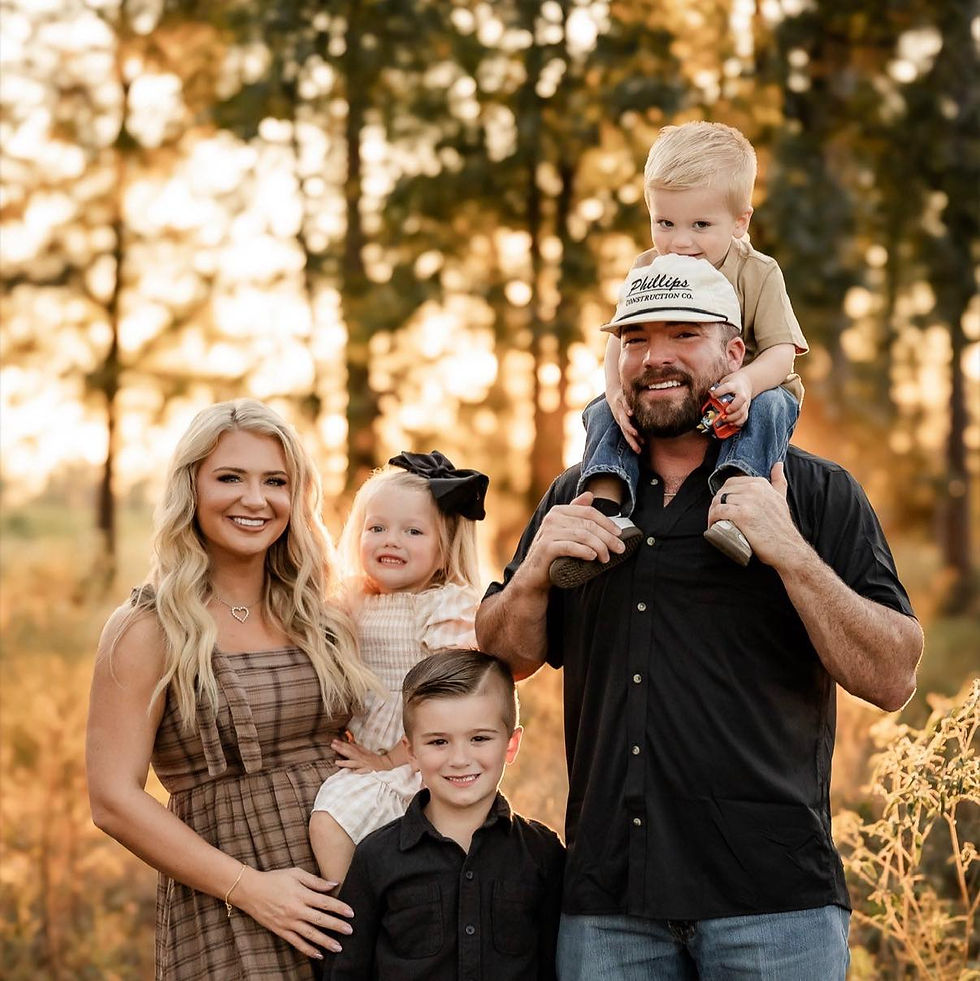 Co-founder Garett Phillips pictured with his family